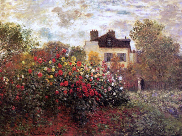  Claude Oscar Monet A Garden at Argenteuil (also known as The Dahlias) - Canvas Art Print