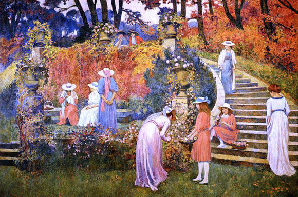  Theo Van Rysselberghe The Garden of Felicien Rops at Essone - Canvas Art Print