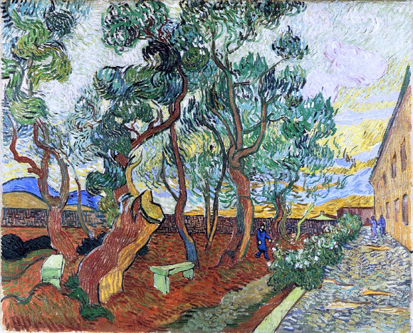  Vincent Van Gogh The Garden of the Asylum in Saint-Remy - Canvas Art Print