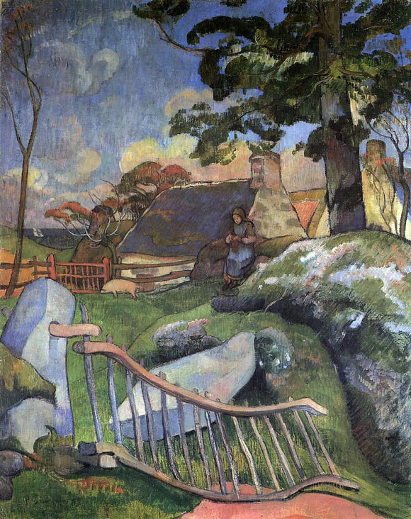  Paul Gauguin The Gate (also known as The Swineherd) - Canvas Art Print