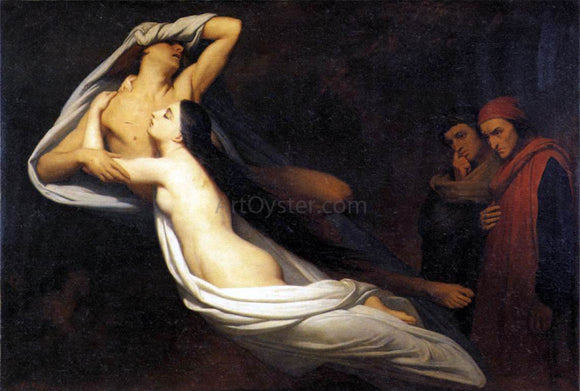  Ary Scheffer The Ghosts of Paolo and Francesca Appear to Dante and Virgil - Canvas Art Print