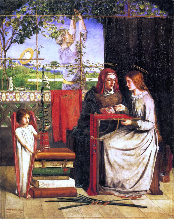  Dante Gabriel Rossetti The Girlhood of Mary Virgin - Canvas Art Print