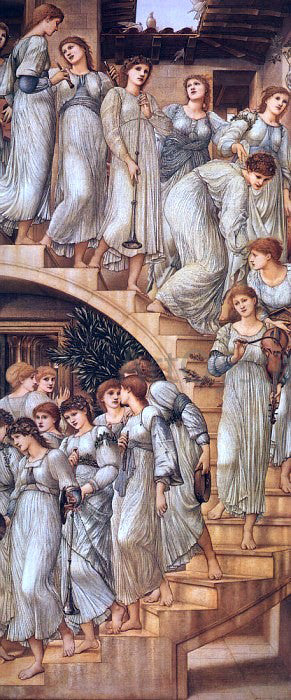  Sir Edward Burne-Jones The Golden Stairs (also known as 'The King's Wedding' or 'Music on the Stairs') - Canvas Art Print