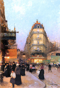  Luigi Loir The Grand Boulevards - Canvas Art Print