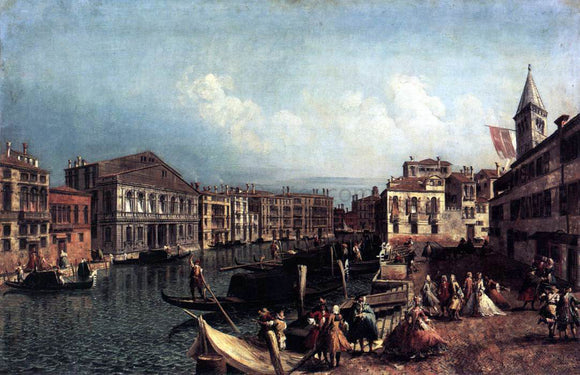  Michele Marieschi The Grand Canal with the Ca' Rezzonico and the Campo San Samuele - Canvas Art Print