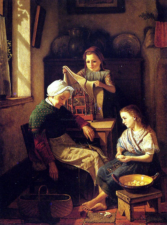  Pierre Joseph Toussaint The Grandmother - Canvas Art Print