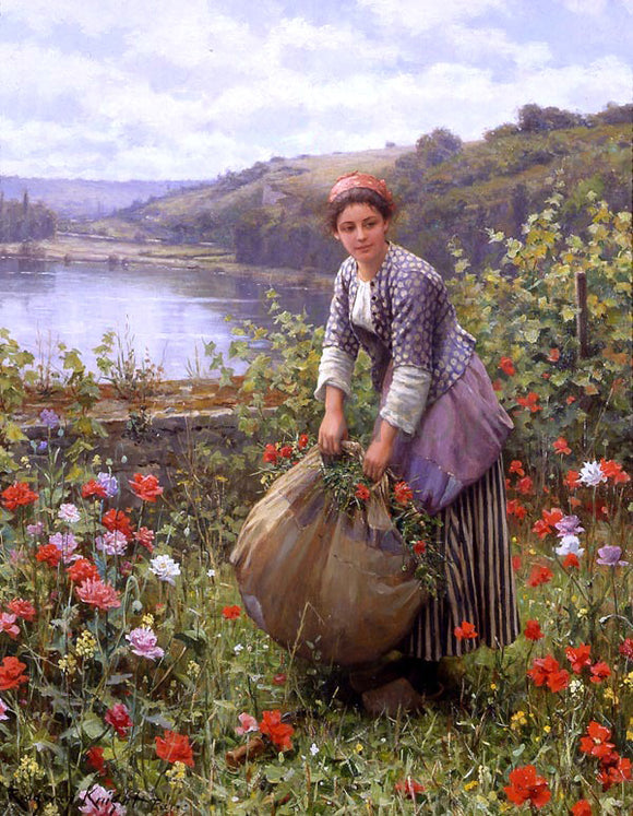  Daniel Ridgway Knight The Grass Cutter - Canvas Art Print