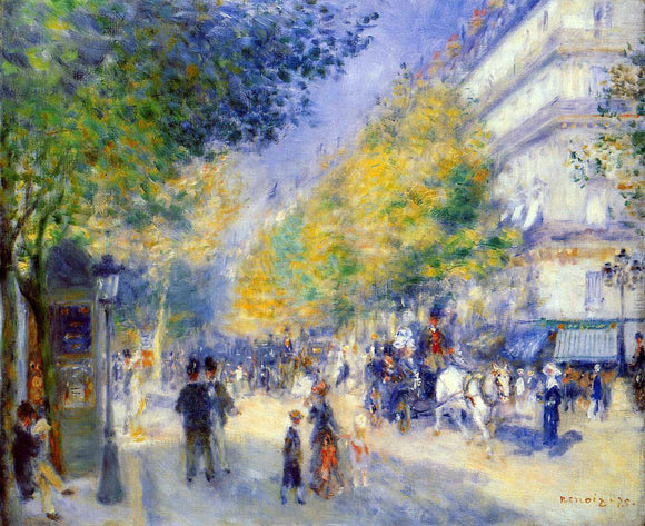  Pierre Auguste Renoir The Great Boulevards - Canvas Art Print