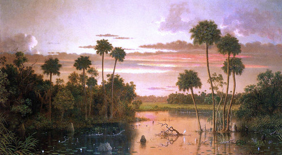  Martin Johnson Heade The Great Florida Sunset - Canvas Art Print