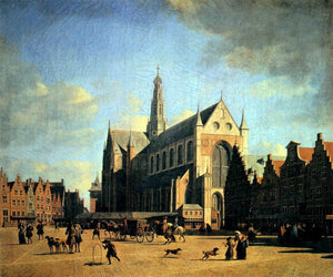  Gerrit Adriaensz Berckheyde The Great Market in Haarlem - Canvas Art Print