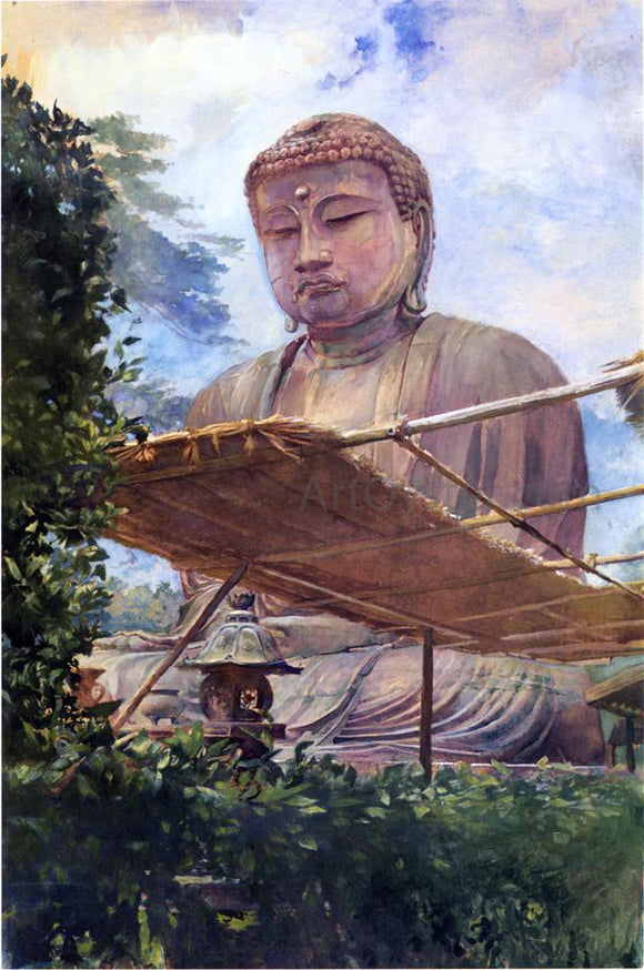  John La Farge The Great Statue of Amida Buddha at Kamakura, Known as the Diabutsu, from the Priest's Garden - Canvas Art Print