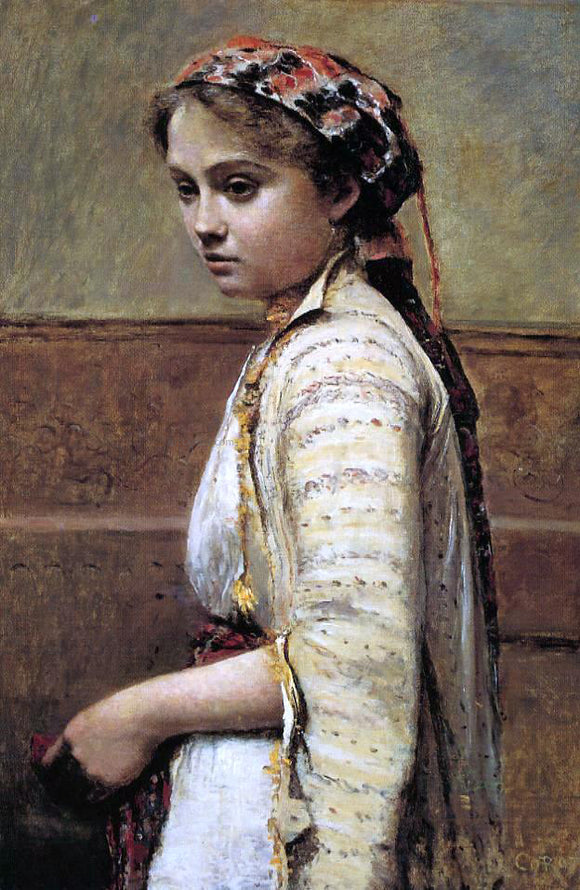  Jean-Baptiste-Camille Corot The Greek Girl - Canvas Art Print