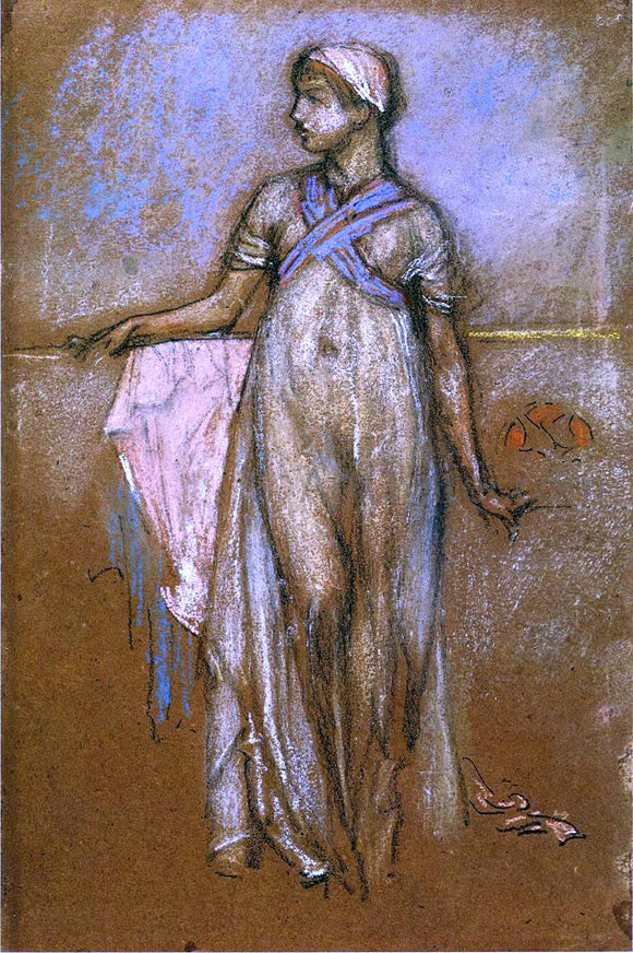  James McNeill Whistler The Greek Slave Girl (also known as Variations in Violet and Rose) - Canvas Art Print
