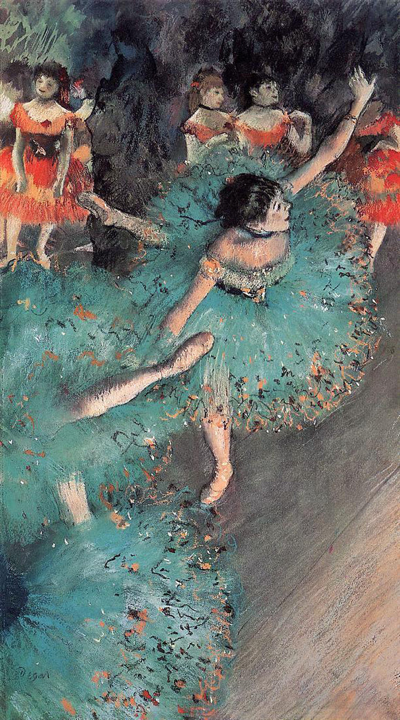  Edgar Degas A Green Dancer - Canvas Art Print