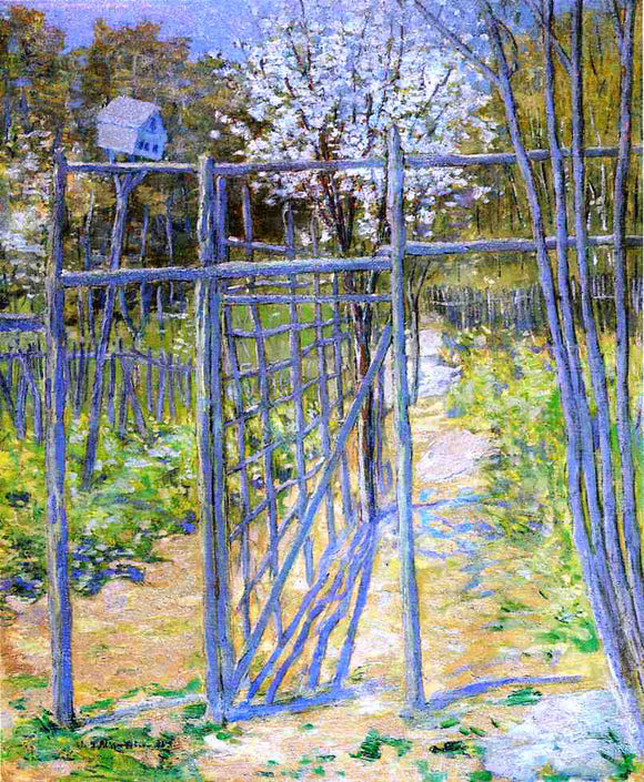  Julian Alden Weir The Grey Trellis - Canvas Art Print