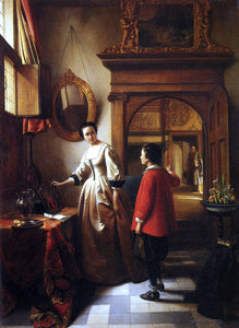  Hubertus Van Hove The Guest's Arrival - Canvas Art Print