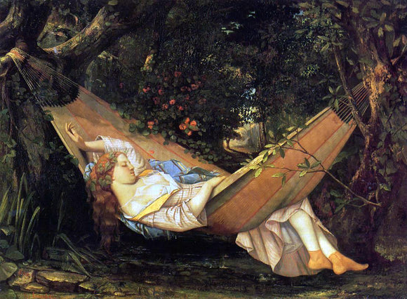  Gustave Courbet The Hammock (also known as La Reve) - Canvas Art Print