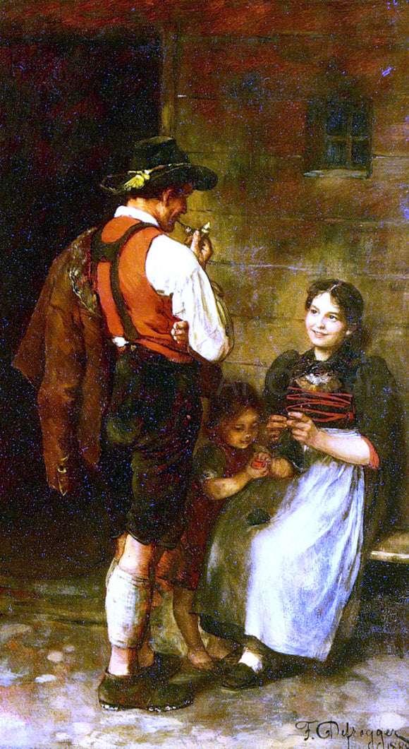  Franz Von Defregger The Happy Family - Canvas Art Print