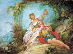  Jean-Honore Fragonard The Happy Lovers - Canvas Art Print