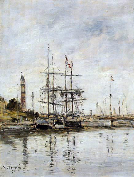  Eugene-Louis Boudin The Harbor at Deauville - Canvas Art Print