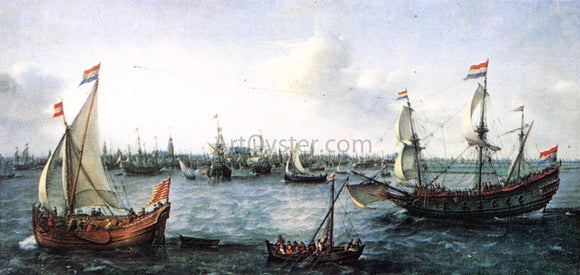  Hendrick Cornelisz Vroom The Harbour in Amsterdam - Canvas Art Print