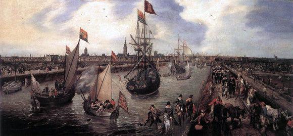  Adriaen Pietersz Van de Venne The Harbour of Middelburg - Canvas Art Print
