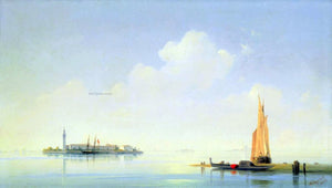  Ivan Constantinovich Aivazovsky The harbour of Venice, the Island of San-Georgio - Canvas Art Print