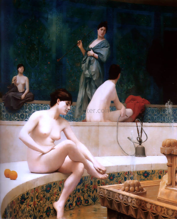  Jean-Leon Gerome The Harem Bath (also known as A Bath, Woman Bathing Her Feet) - Canvas Art Print