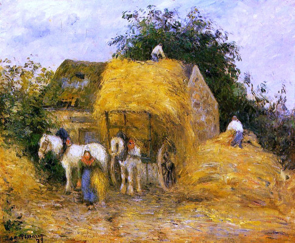  Camille Pissarro The Hay Wagon, Montfoucault - Canvas Art Print