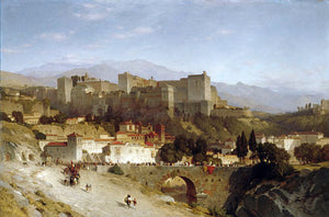  Samuel Colman The Hill of the Alhambra, Granada - Canvas Art Print