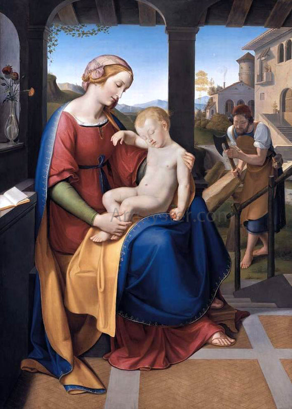  Friedrich Wilhelm Von Schadow The Holy Family Beneath the Portico - Canvas Art Print