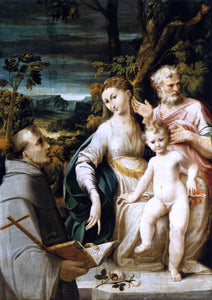  Girolamo Mazzola Bedoli The Holy Family - Canvas Art Print