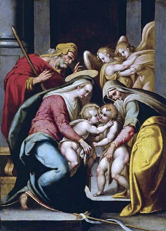  Bartolomeo Passerotti The Holy Family with St Elizabeth and the Infant St John the Baptist - Canvas Art Print