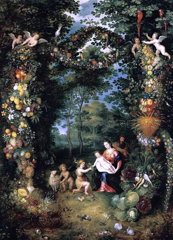  The Younger Jan Bruegel The Holy Family with St John - Canvas Art Print