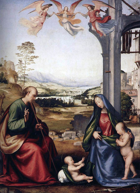  Fra Bartolomeo The Holy Family with St John the Baptist - Canvas Art Print