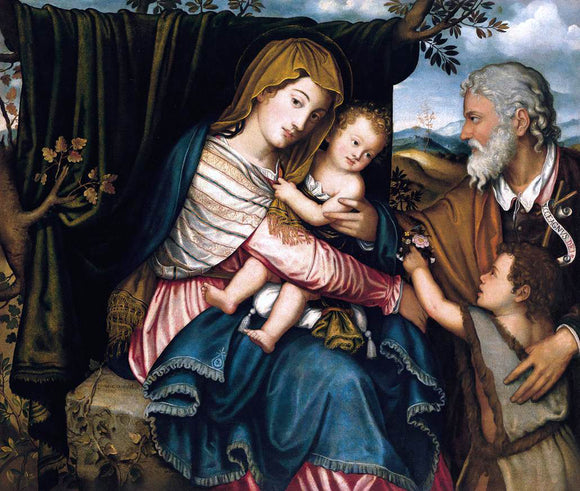  Niccolo Frangipane The Holy Family with the Infant St John - Canvas Art Print