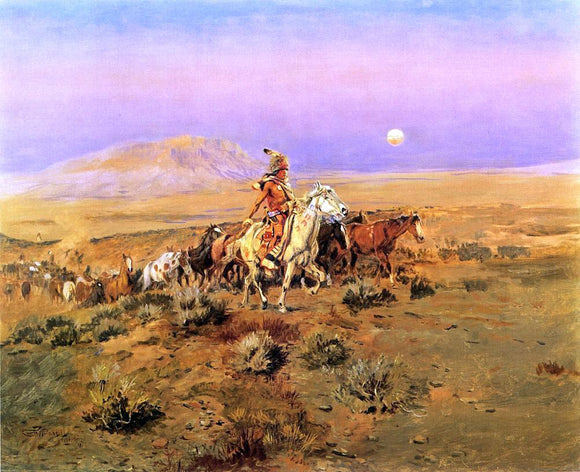  Charles Marion Russell The Horse Thieves - Canvas Art Print