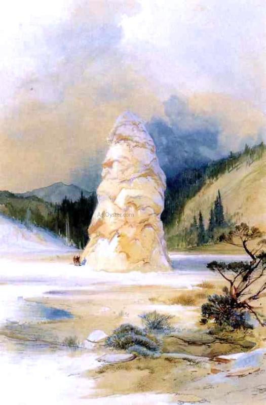  Thomas Moran The Hot Springs of Gardiners River, Extinct Geyser Crater - Canvas Art Print