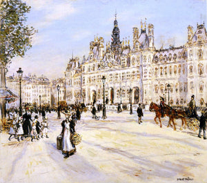  Jean-Francois Raffaelli The Hotel de Ville de Paris - Canvas Art Print