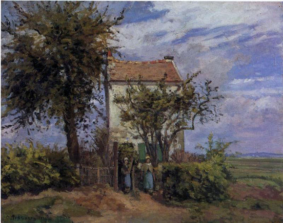  Camille Pissarro The House in the Fields, Rueil - Canvas Art Print