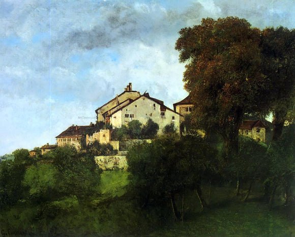  Gustave Courbet The Houses of the Chateau d'Ornans - Canvas Art Print