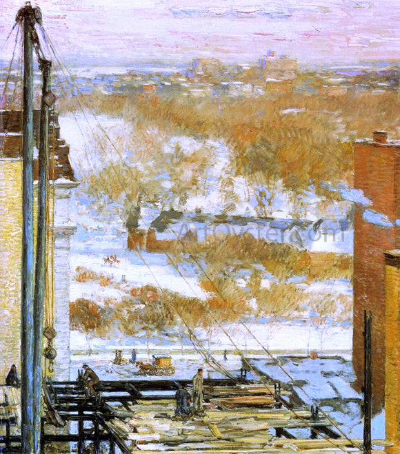  Frederick Childe Hassam The Hovel and the Skyscraper - Canvas Art Print