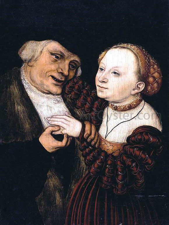  The Younger Lucas Cranach The Ill Matched Lovers - Canvas Art Print