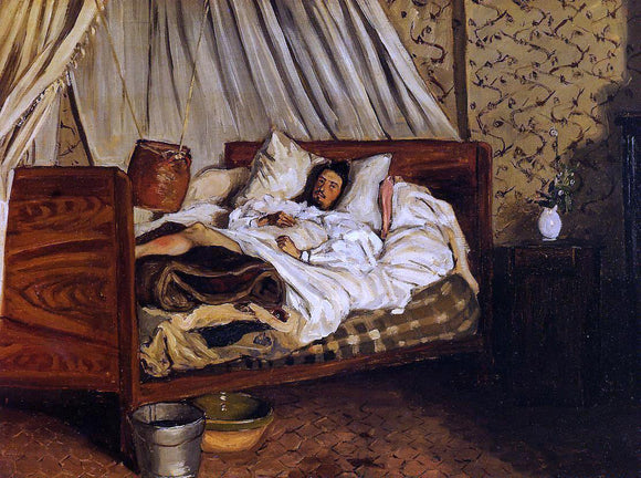  Jean Frederic Bazille The Improvised Field Hospital (also known as Monet after His Accident at the Inn of Chailly) - Canvas Art Print
