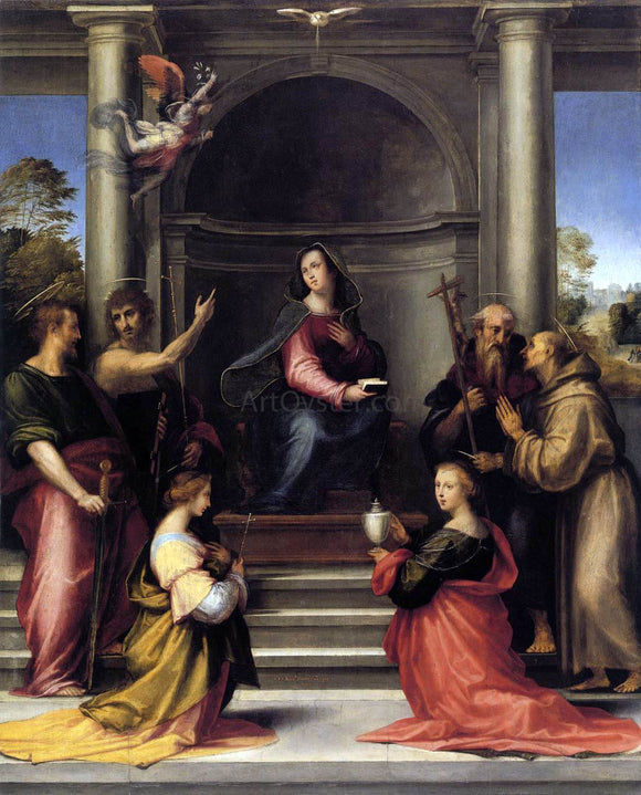  Fra Bartolomeo The Incarnation with Six Saints - Canvas Art Print