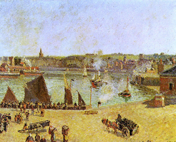  Camille Pissarro The Inner Harbor, Dieppe - Canvas Art Print