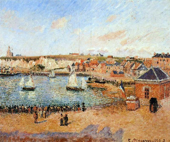  Camille Pissarro The Inner Harbor, Dieppe: Afternoon, Sun, Low Tide - Canvas Art Print