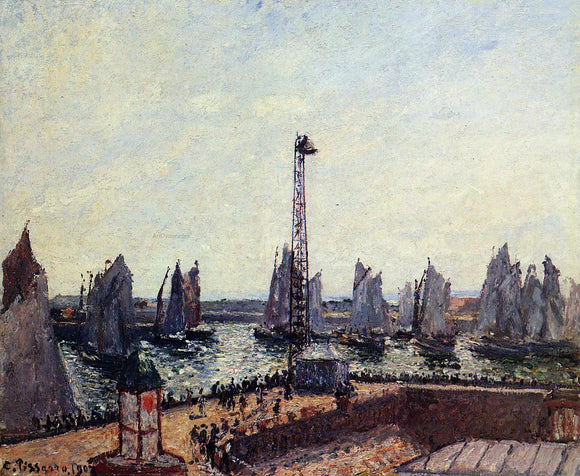  Camille Pissarro The Inner Port and Pilots Jetty, Le Havre - Canvas Art Print