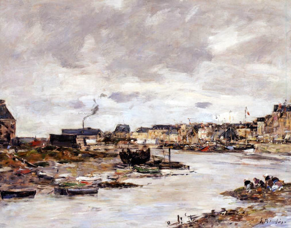  Eugene-Louis Boudin The Inner Port of Trouville at Low Tide - Canvas Art Print