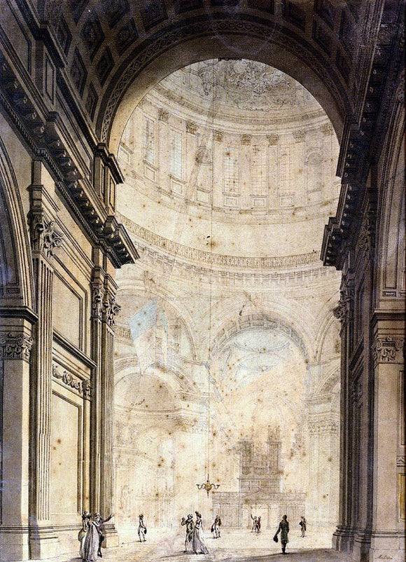  Junior Thomas Malton The Interior Of St Paul's Cathedral - Canvas Art Print